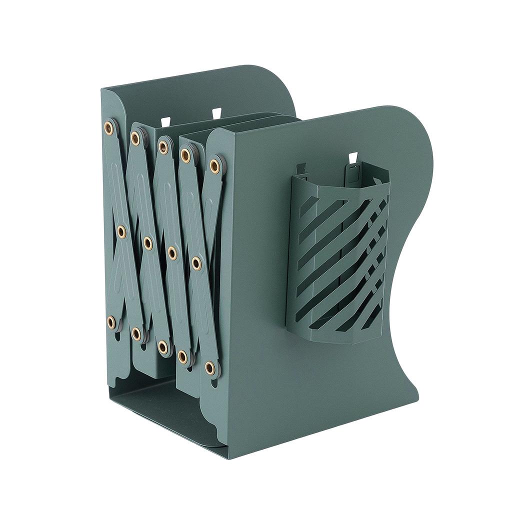 Bookend Stretchable Adjustable Anti-rust Book End with Pencil Holder