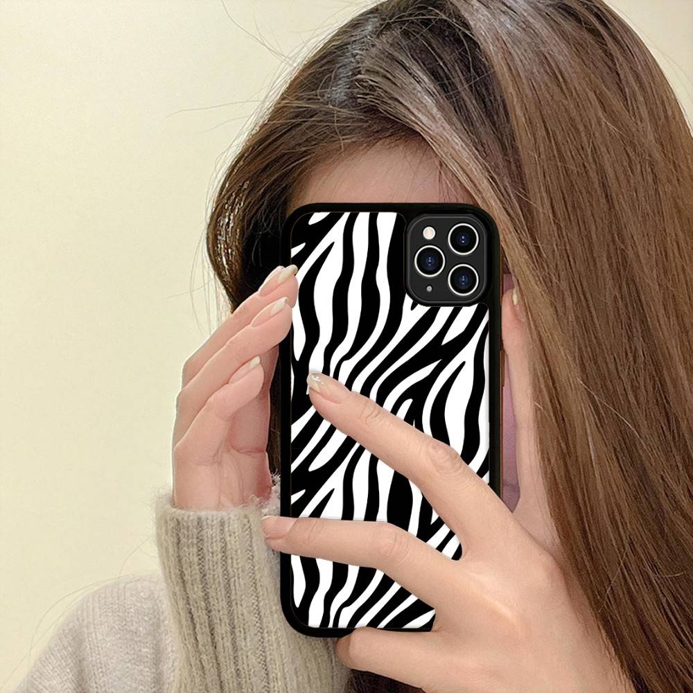 Zebra Print Clip Art For IPhone 17 16 15 14 13 12 11 Pro Max Plus Shockproof PC+TPU Phone Back Cover