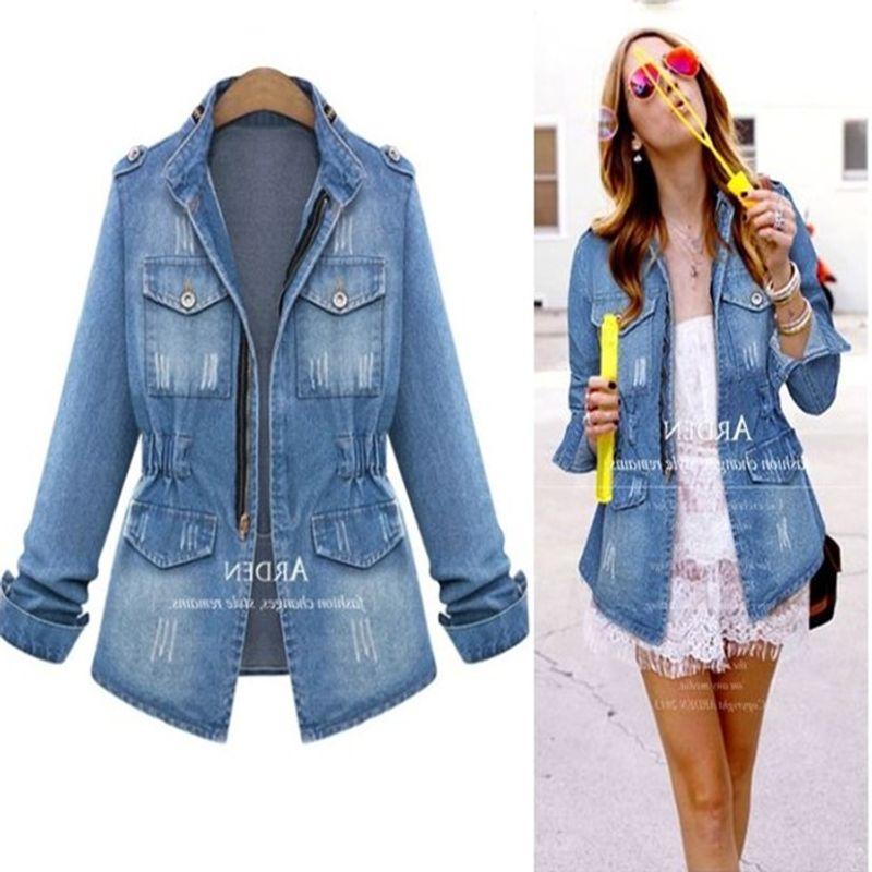 Amazon Denim Waist-Tight Jacket Oversize Women's Clothing