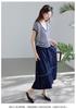 Light Oxygen Commuting Series Fake Two Piece Striped T-shirt Half Skirt Set