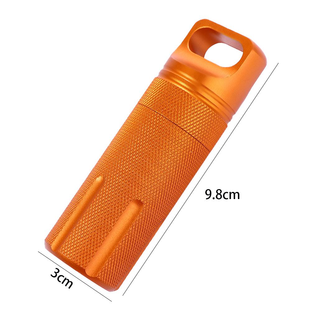 Portable EDC Dry Bottle Keychain Medicine Case Emergency Capsule First-Aid Canister Pill Box Seal Tank Container