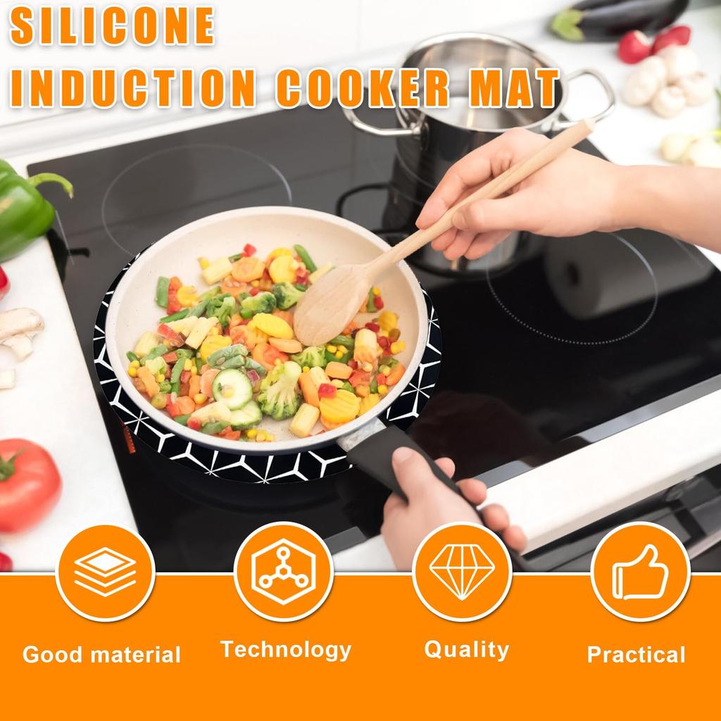 Induction Cooktop Protector Mat Silicone Induction Hob Cover Mat Reusable Cooktop Scratch Protector for Induction Stove