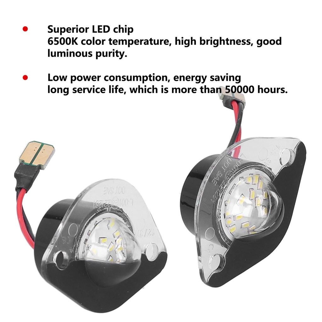 2pcs SMD LED License Plate Lamp 3W 6500K White Light Fit for Ford Mustang 1994-2004