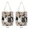 Miffy Tote Bag A4 Canvas Bag Shopping Bag Shoulder Bag Carrying Bag Large Capacity Canvas Convenience Store Bag with Pocket for Commuting to Work or