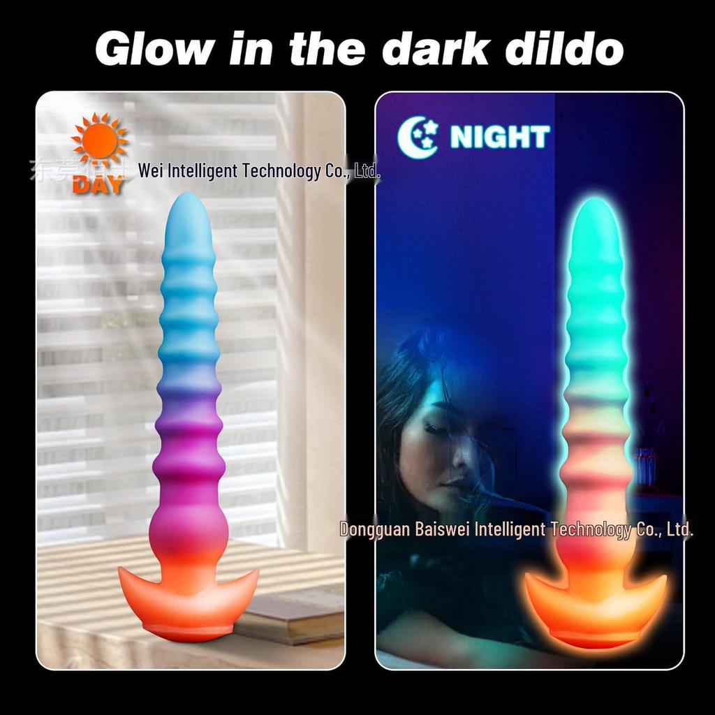 Luminous Silicone Spiral Anal Plug - Super Long Outdoor Wear Expander Dildo SM Toy