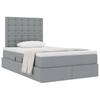 Storage Bed with Mattress Light Grey 120 x 200 cm Polyester