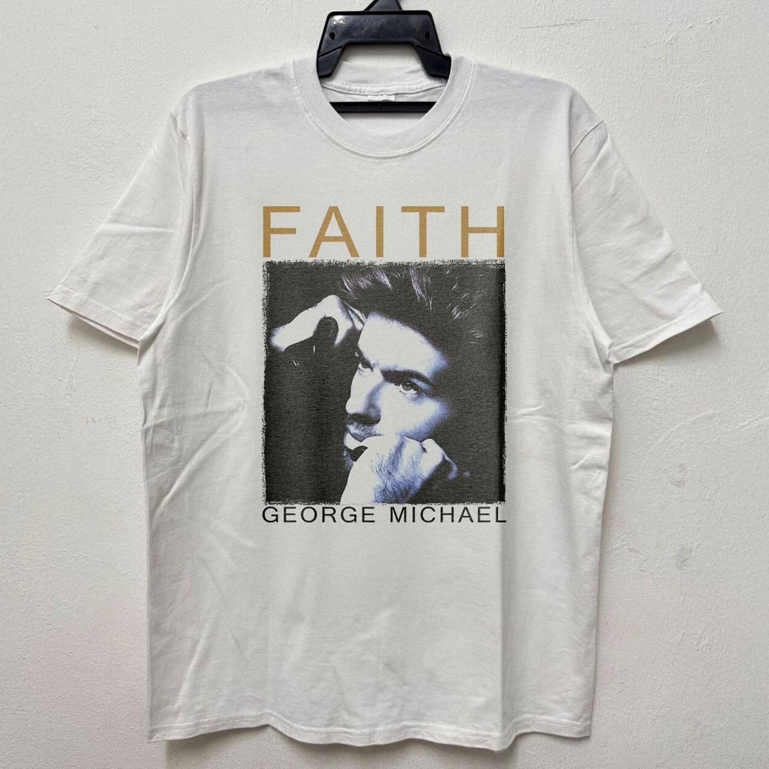 HOT George Michael Unisex White Cotton T-shirt XXXXL