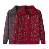 Women's Winter Sweater Cardigan Mother's Autumn and Winter Jacket Plus Velvet Thickening