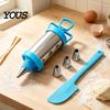 Durable Stainless Steel Piping Dispenser Cookie Press Decorating Kit, Ergonomic Push And Easy Clean Biscuit Nozzles Design, Handheld Icing for Cookies
