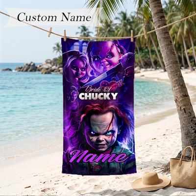 Chucky Custom Name Printed Beach Towel Personalized Soft Towel For Swimming Beach Travel
