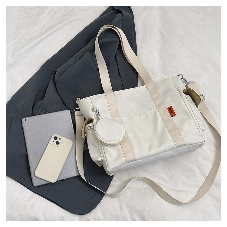 Reisetaschen-Set, leicht, große Kapazität, mit Mini-Geldbörse, wasserdichte Tragetasche für Damen, adrette Studententasche, Nylontasche