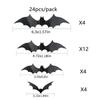 24/48Pcs New Halloween 3D Bat Sticker Black Bat Decorative Sticker Decoration Party DIY Decorative Sticker Scene Arrangement
