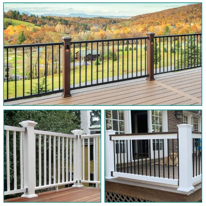 4Pcs Deck Railing Bracket Connector Stair Fence Rail Brackets Deck Hardware for Enhances Stability and Safety Enduring