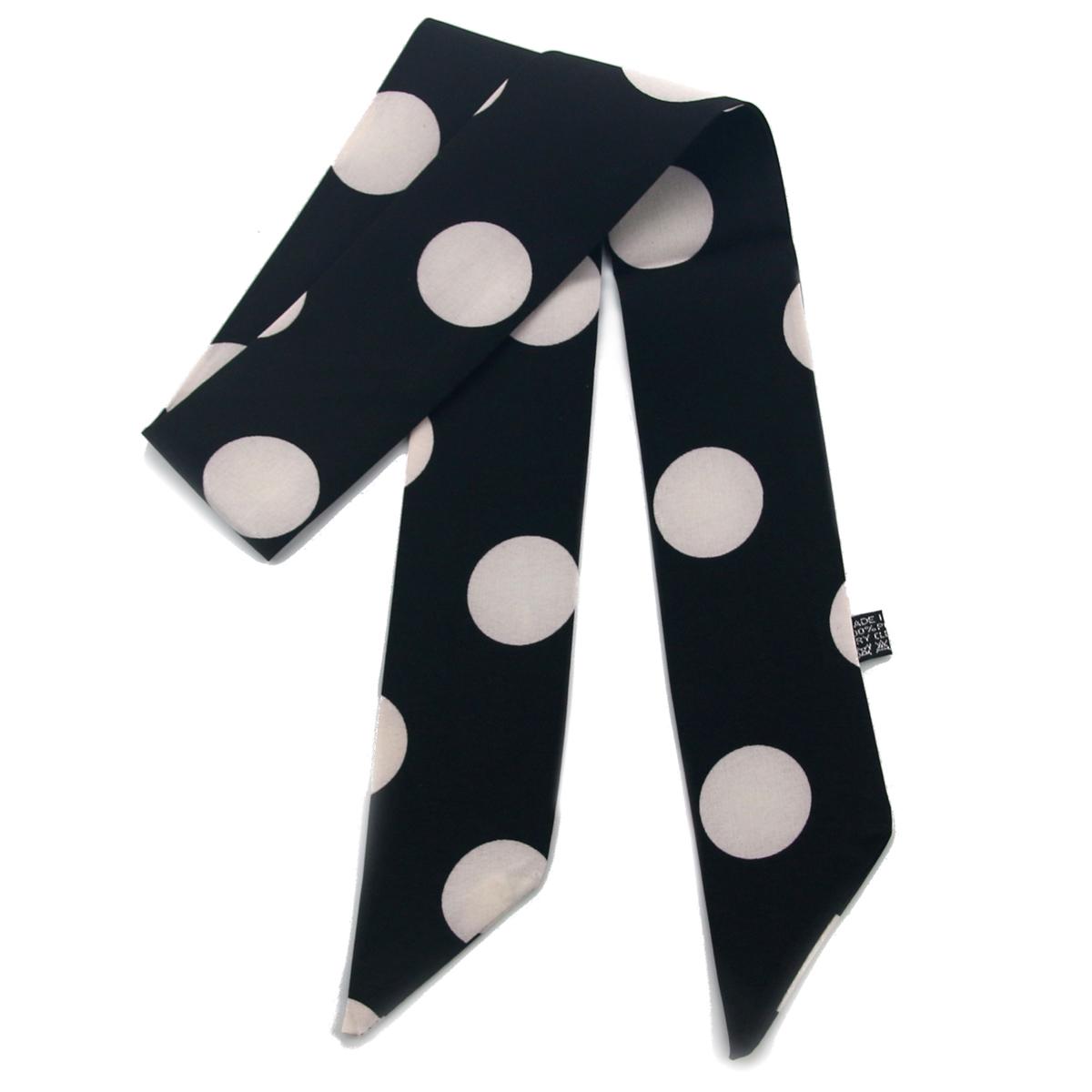 

Fashion Dot Print Silk Scarf Small Size Women Skinny Bags Tie Band Neck Kerchief Foulard Ribbon Hair Band Small Scarf чёрный