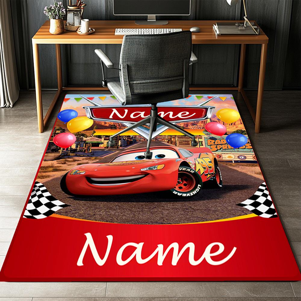 Custom Name Cars Printed Carpet,Rug for Office Chair Living Room Bedroom Kitchen Room Decor Gifts.
