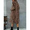 Women S Long Leopard Print Faux Fur Jacket Coat