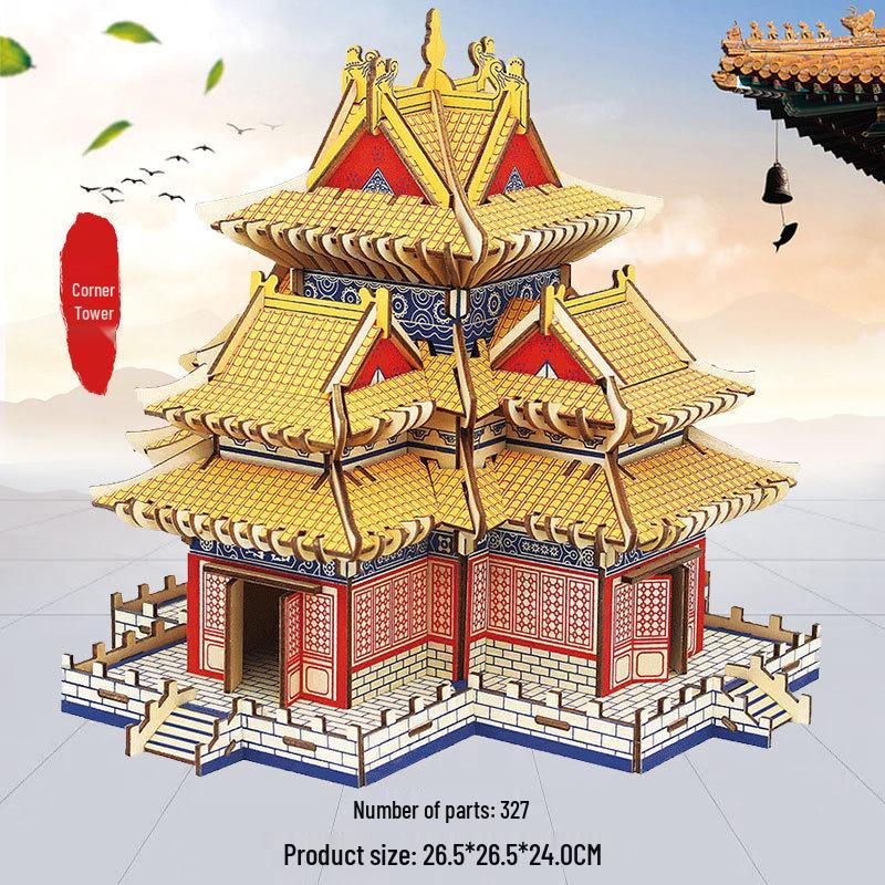 Деревянная 3D-головоломка: Модель древней архитектуры для детского образовательного набора для самостоятельной сборки