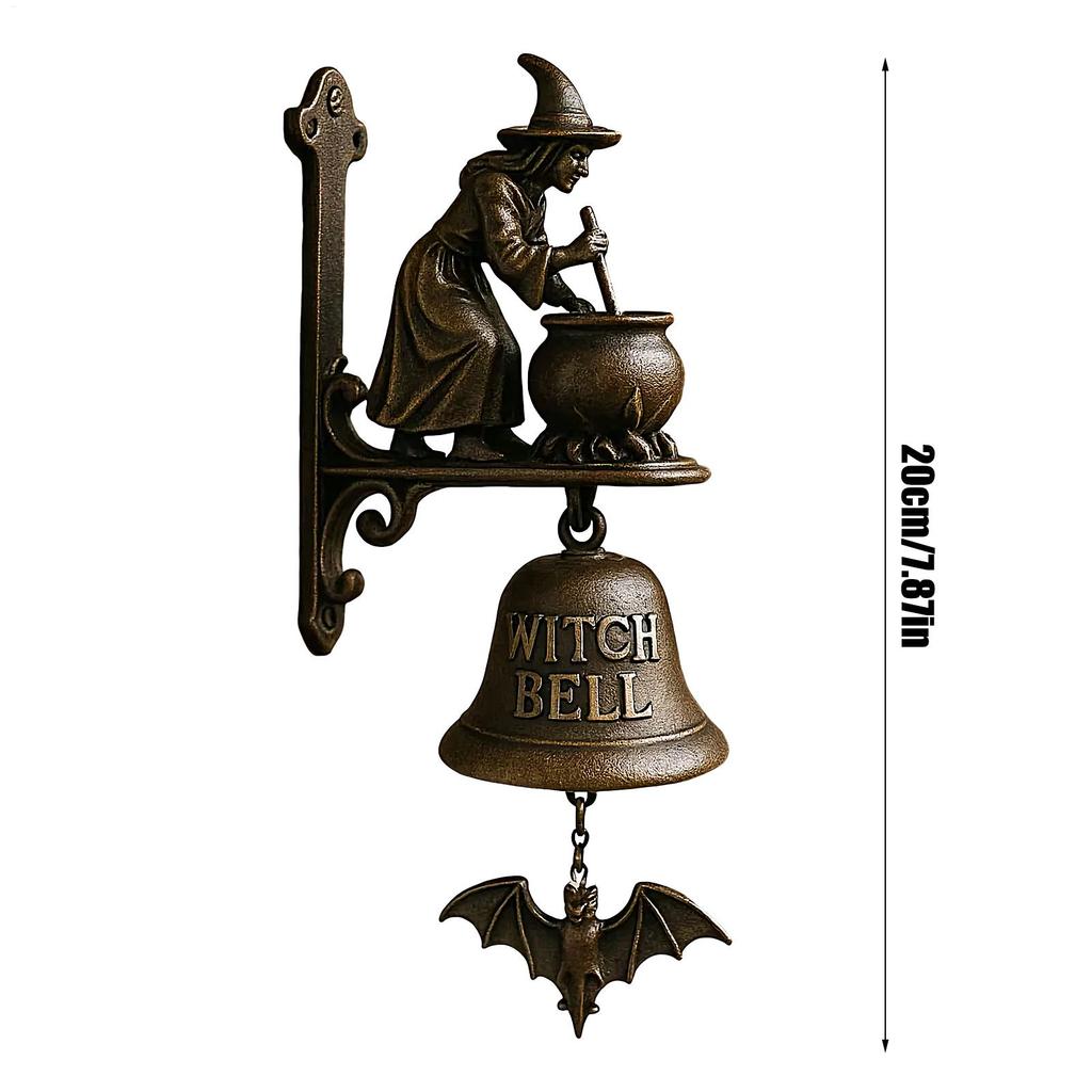 Witch Bell Wind Chimes Witch Iron Broom Door Hanger Hanging Decorations Dachshund Dog Door Chime