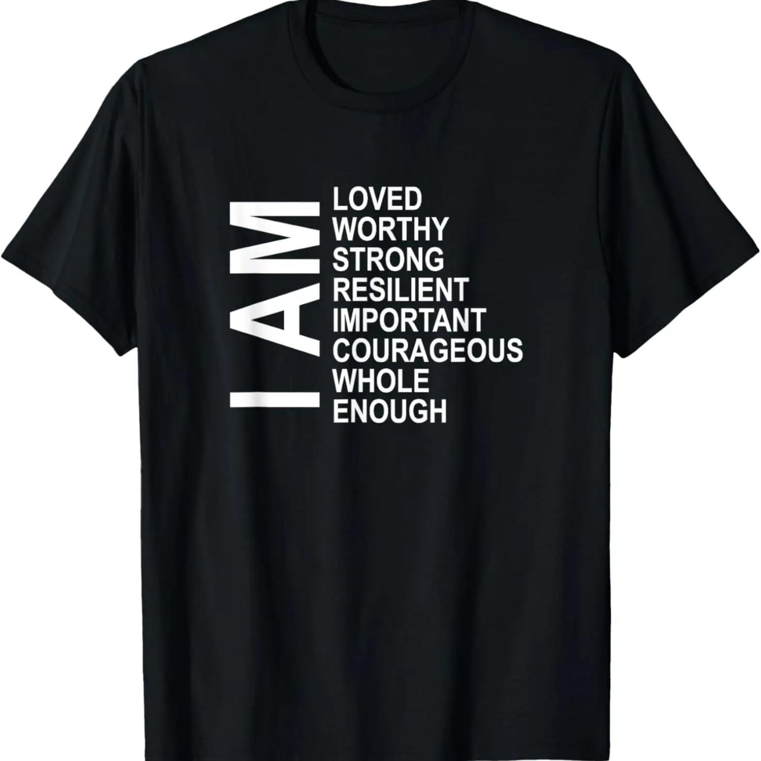 I Am Words of Encouragement Affirmations Laws Of Attraction T-Shirt,100% cotton S