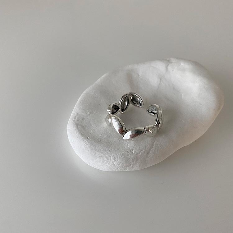Niche personality simple versatile temperament ring cold wind irregular metal love open ring Adjustable opening