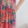 Dimanaf 2025 Women Plus Size Pink Summer Dress Casual Floral Dress Basic Vintage Loose Long Dress