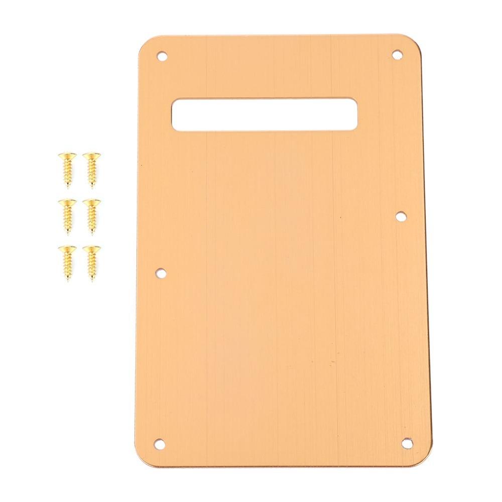 Metal Electric Guitar Backplate 6 Hole Silver, Black, Gold, Red Bronze, Orange Back Plate Guitar Pickguard Electric Guitar золотой