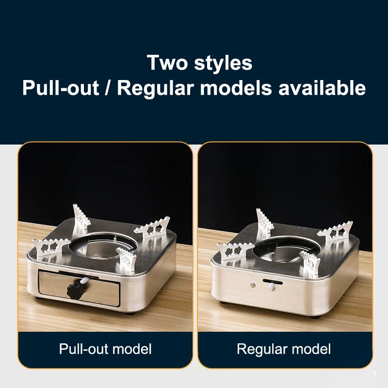 Mini Alcohol Stove Stainless Steel Pull-Out Camping Stove With Adjustable Firepower Drawer Outdoor Hiking Cooking Alcohol Stove