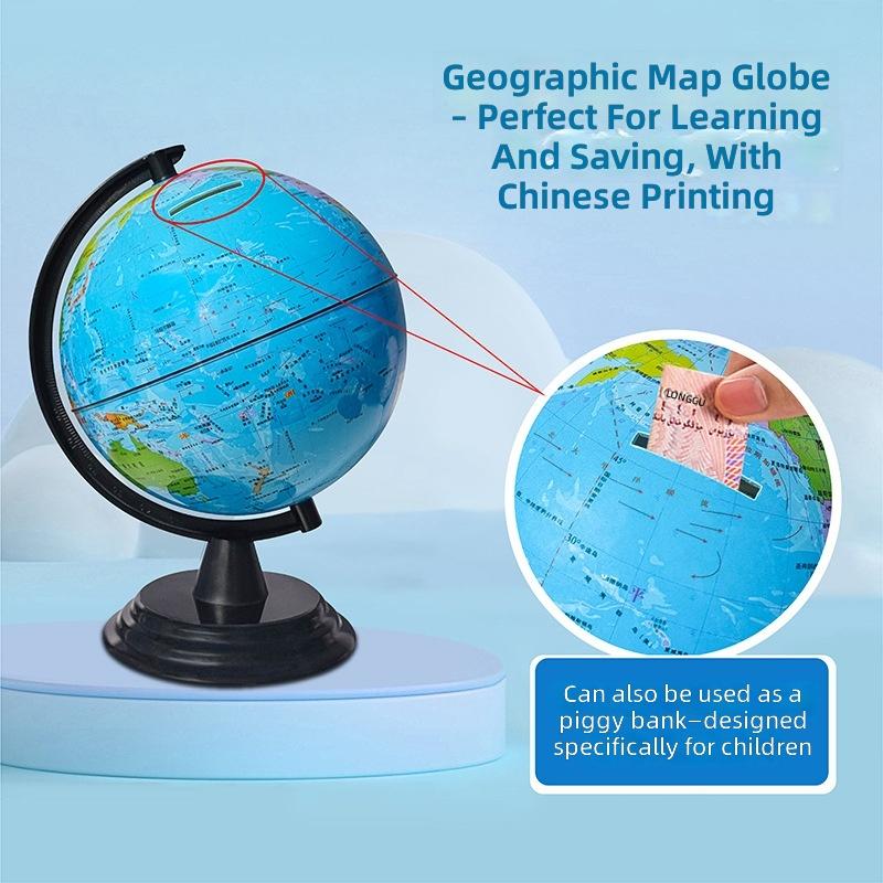 Good Quality Kids Educational Plastic World Globe Earth Map Piggy Bank Globe