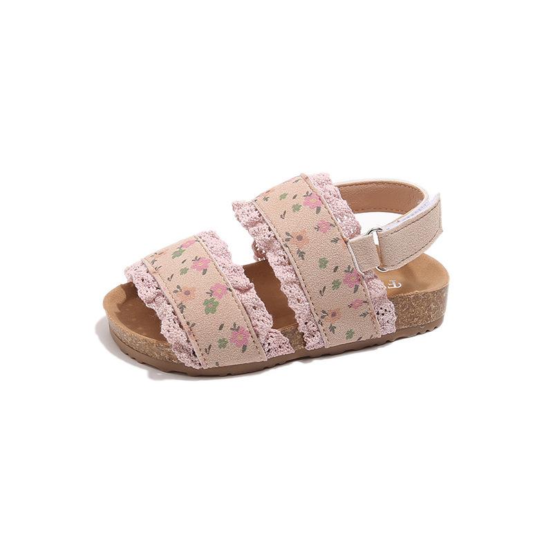 Girls Summer Princess Floral Lace Sandals Kids Beach Shoes For Students Casual Outdoor Footwear