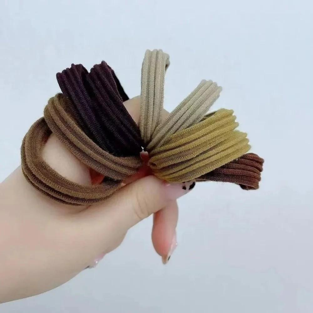 5/10PCS Durable Mix Color Hair Ties High Elasticity Styling Decoration Scrunchies Bold Thickened Hair Band for Women Girls