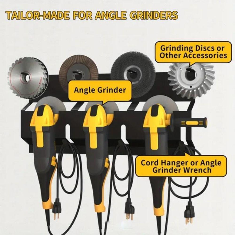 Large Capacity Tool Storage Rack Sturdy Metal Storage Rack  Fixed Polishers Holder