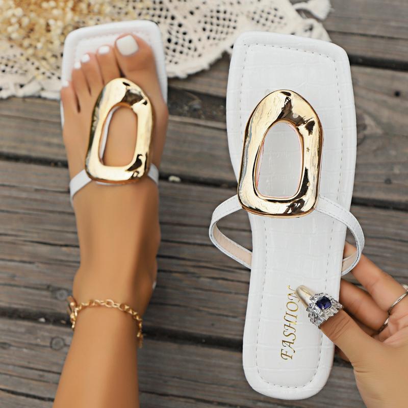 Fashion Fashion Retro Women Shoes Summer New Style Women's Flip Flops Comfor Anti Slip Flat Shoes Simple Versatile Women Flat Sandals