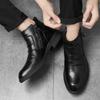 Modne Stylowe Męskie Markowe Buty Motocrossowe Ciepłe Zimowe Buty dla Mężczyzn Biznesmeni Eleganckie Buty Codzienne ze Skóry Naturalnej Męskie Botki