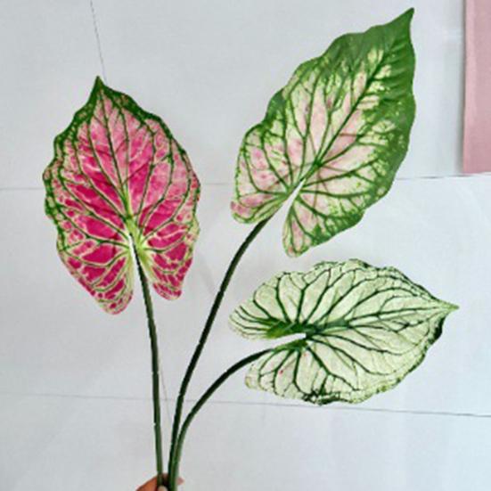 Artificial Alocasia Leaf Faux Greenery Plants Stem Realistic Fake Tropical Leaves for DIY Wedding Centerpiece Flower Arrangement Home Vase Decor