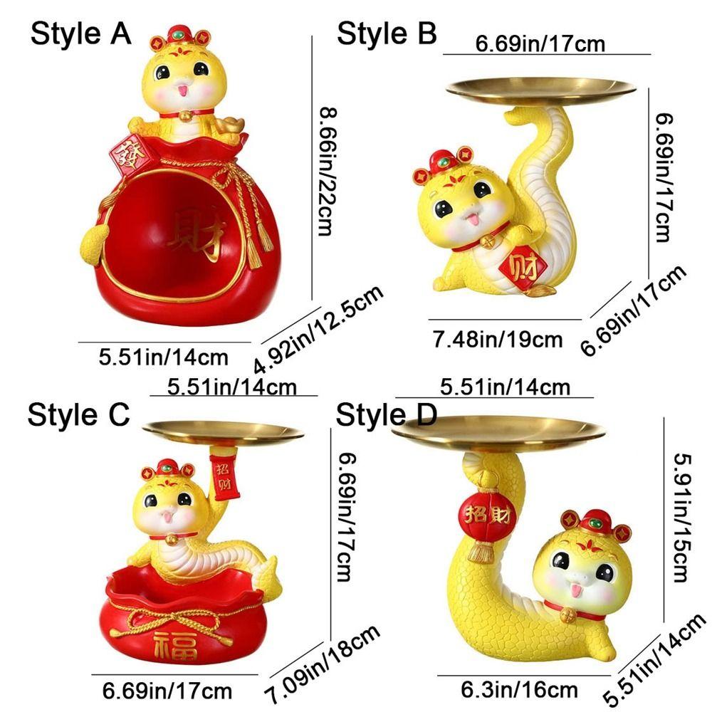 Handmade Snake Statues Holder Tray Colorful Snake Collectible Organizer  New Year Decor
