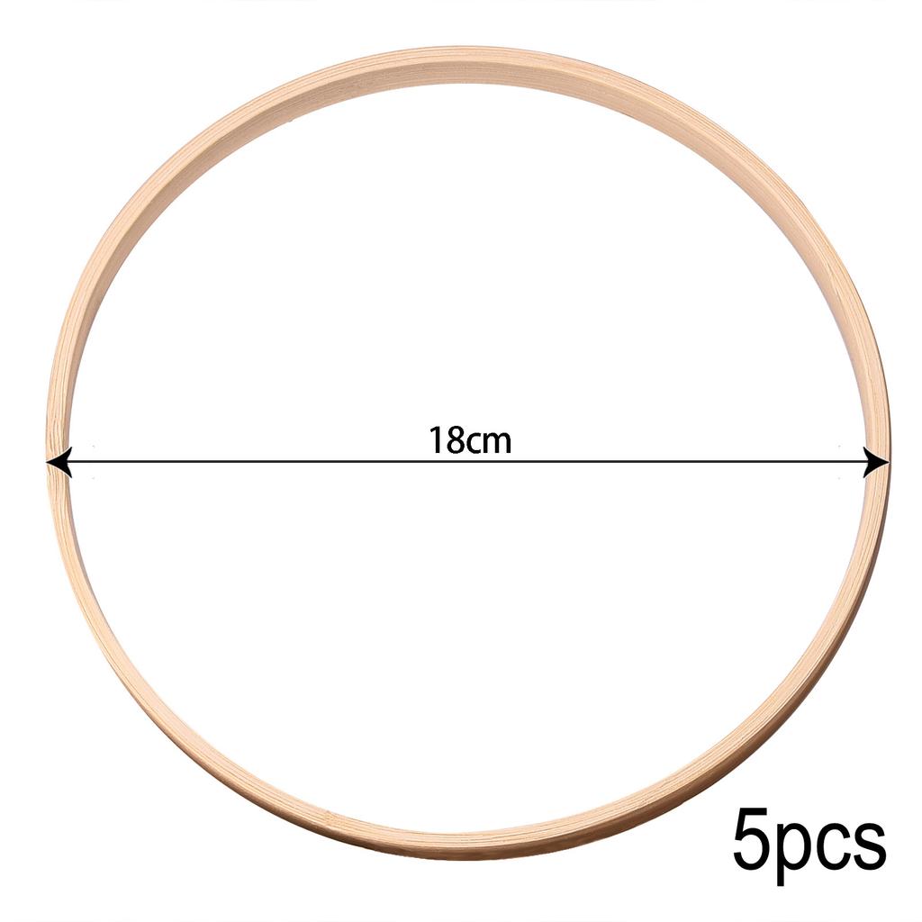 5 Pezzi 10/15/18/20/23/26cm Anello di Legno Cerchio di Bambù Cornice Ghirlanda Fai-da-te Cerchio Decorativo Strumenti per Artigianato Decorazione Matrimonio Natale