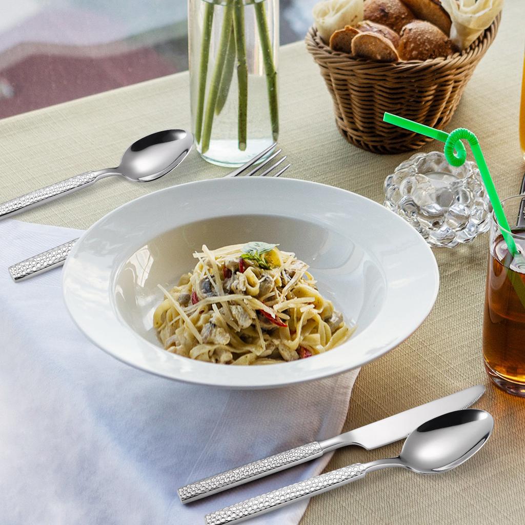 Thickened Cutlery Set 430 Stainless Steel 24 Piece Set Gift Box Home Western Style Steak Hammer Pattern Knife Fork Spoon