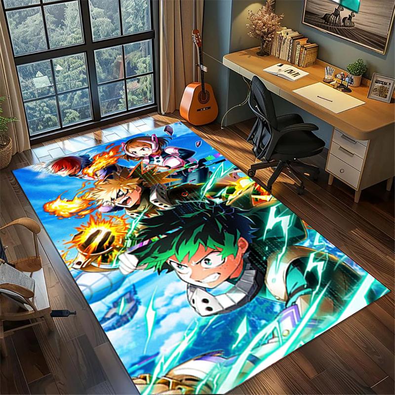 My Hero Academia Washable Area Rug Non Slip Large Carpet Gamer Room Bedroom Decor