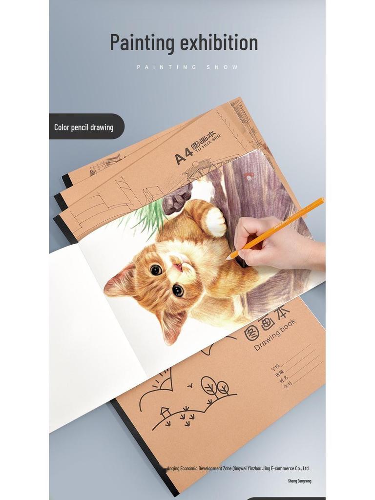 A4 Large Blank Sketchbook for Drawing and Coloring