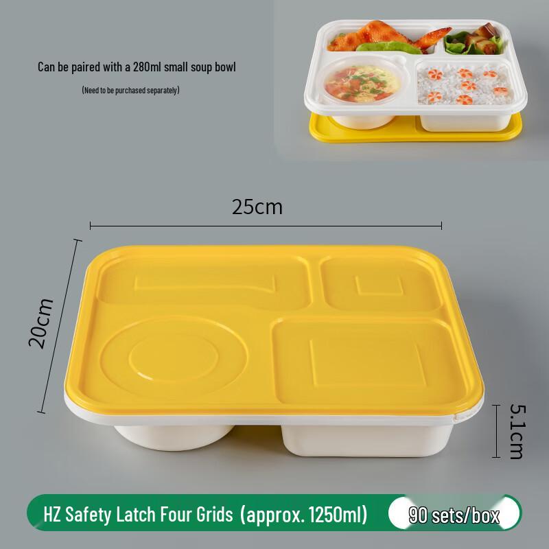 

Disposable 4-Compartment Takeout Lunch Boxes with Lids