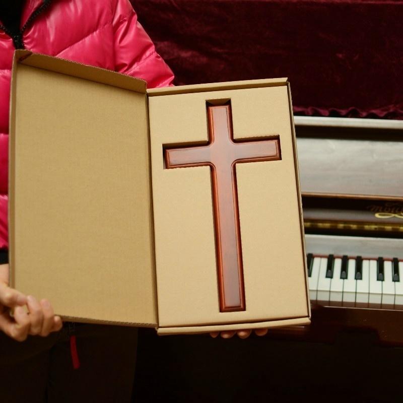 Natural Ash Wood Cross Redwood Color Christian Wood Cross Gift Jesus Wall Hanging