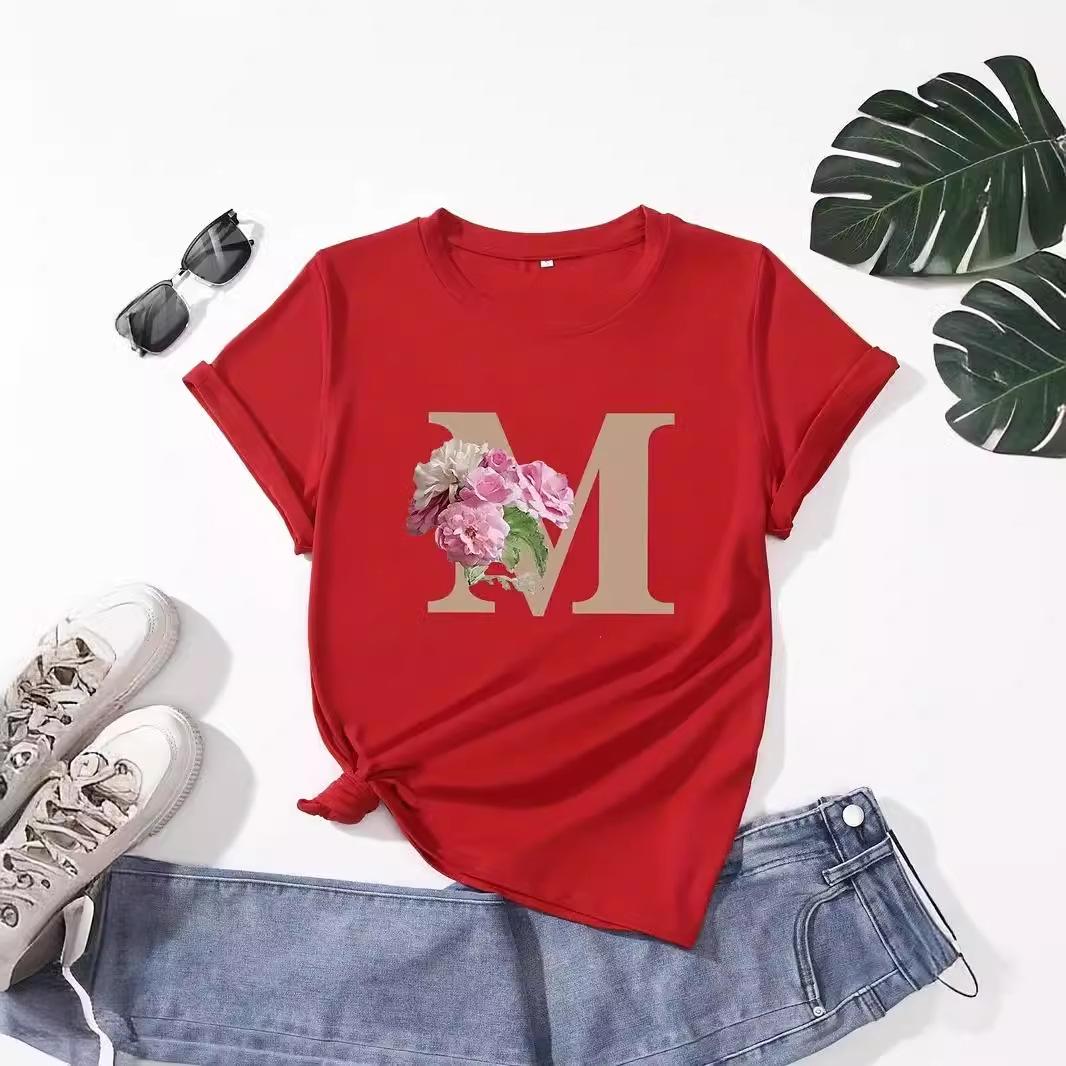 

2024 New Women s European & American Short-Sleeve Printed Tops XXL