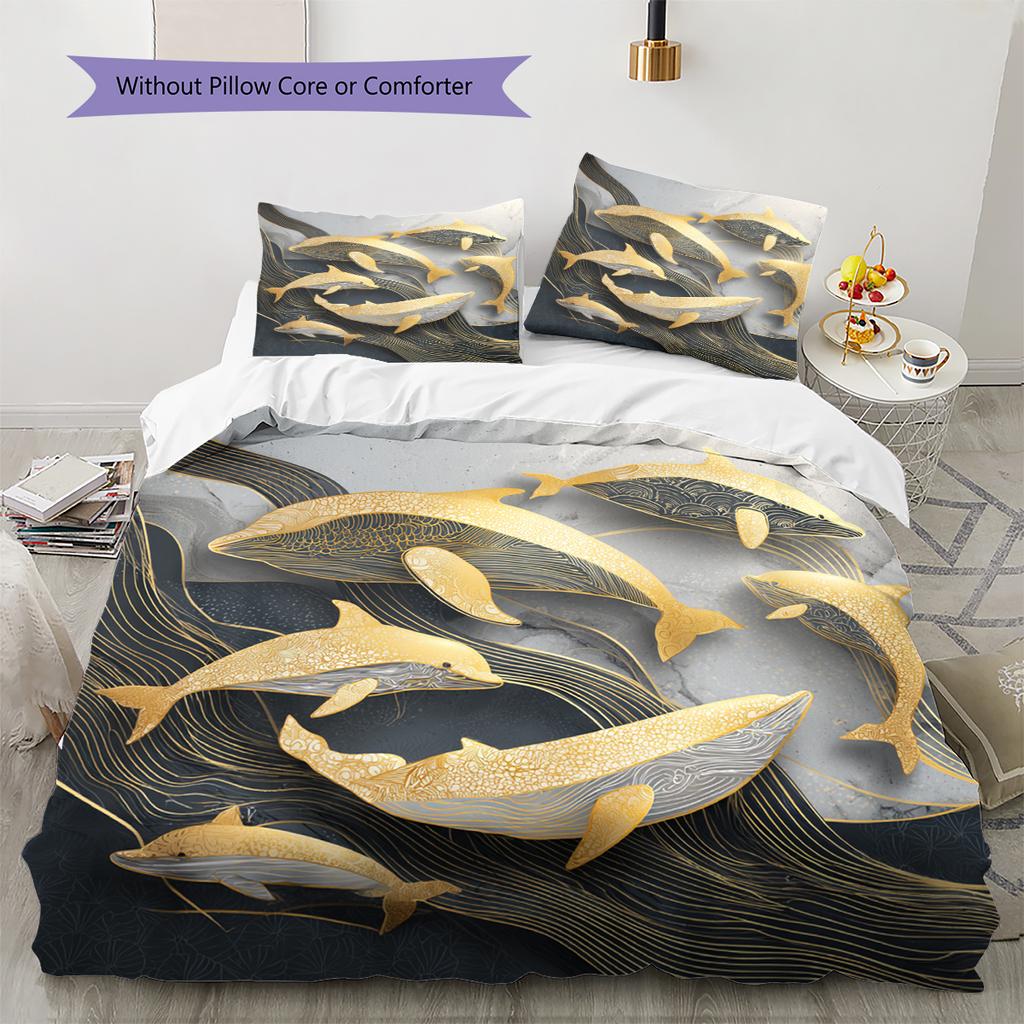 Cartoon Pattern Bedding Quilt Set Quilt Cover Pillowcase Home Decoration Birthday Gift (1 * duvet cover + 2 * pillowcase, without core)