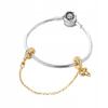 Gold Safety Chain for Modular Bracelet Bow Ribbon