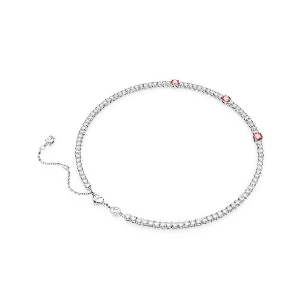 Swarovski Matrix Tennis Plain Inlay Design Rhodium Plated Necklace Women Necklace Silver 5666165