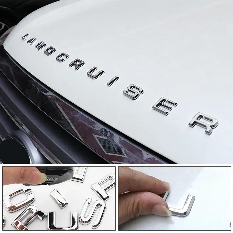 3D ABS Letters Sticker Hood Emblem Badge Exterior Modification Accessories For 2021-2023 Toyota Land Cruiser 300 LC300  VXR GXR