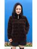 Plus Size Stylish Long-Sleeve Faux Mink Velvet Coat for Middle-Aged and Elderly Women