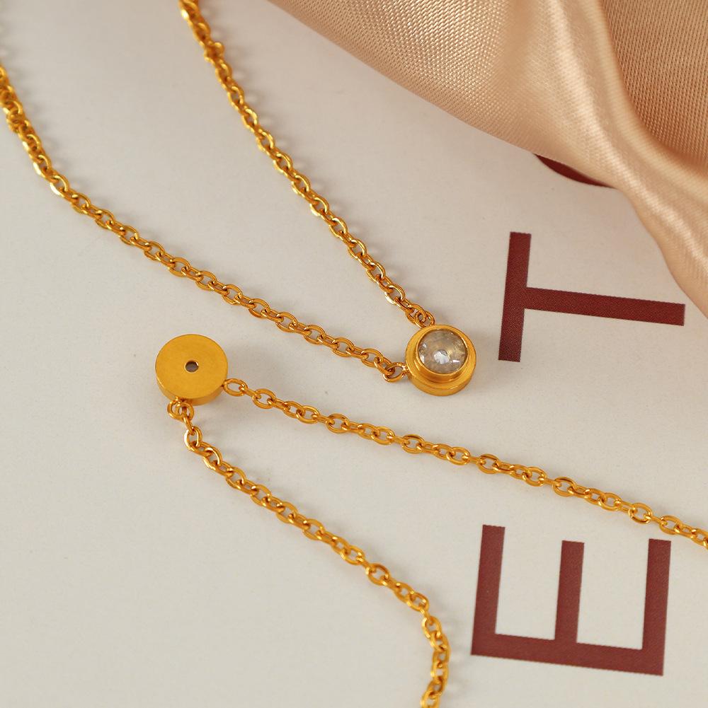 European and American ins sweet wind simple natural zircon high atmosphere diamond collarbone chain