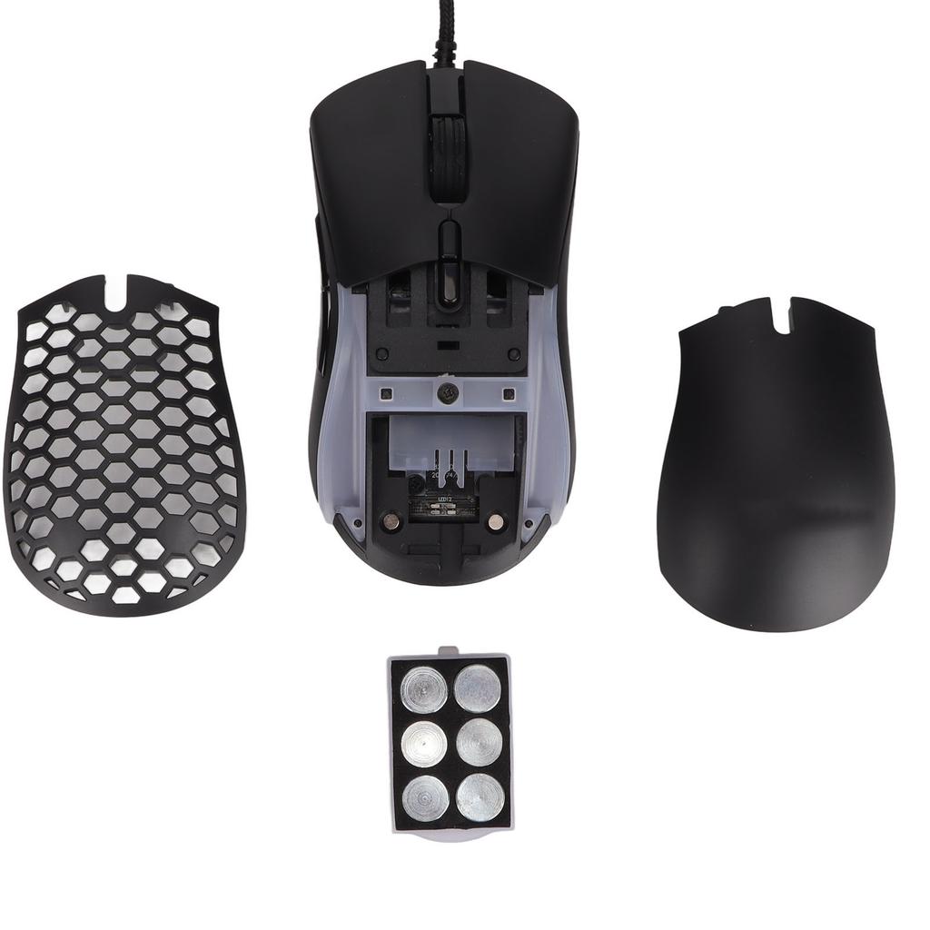 RGB Mouse 13 Lighting Modes 6 Level DPI Free Weight Design Black Ergonomic Gaming Mouse for Computer for Gaming