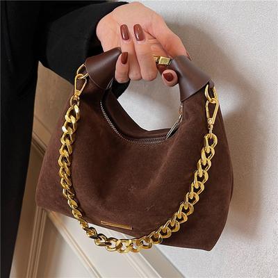Bolso de Gamuza de Nicho Francés para Mujer Bolso de Mano Versátil Textura Casual Bolso Bandolera Retro